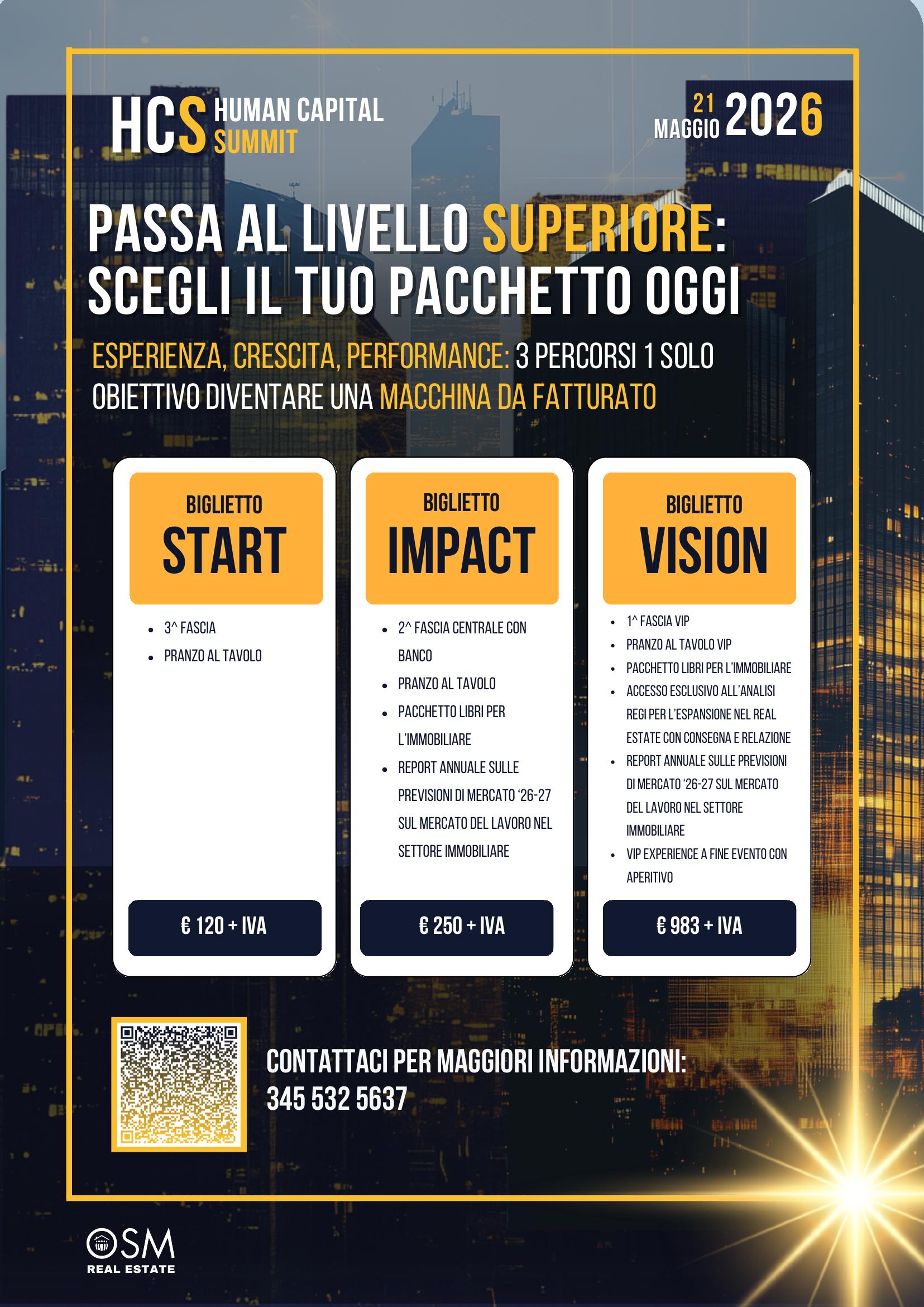 HCS 2026 — Pacchetti & Prezzi